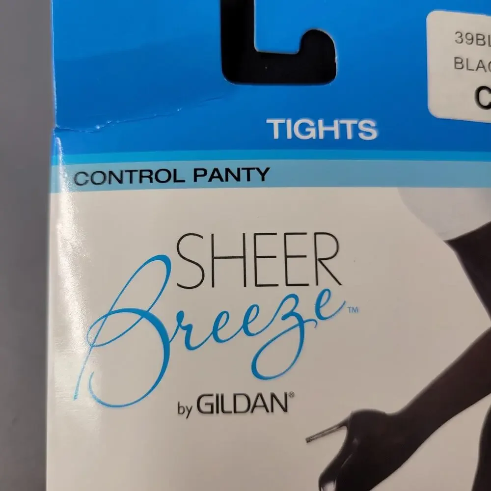 Sheer‎ Breeze Tights Womens Size C Black Control Panty by Gildan New